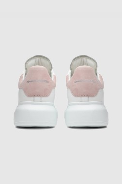 ALEXANDER MCQUEEN Białe sneakersy damskie z różowym napiętkiem