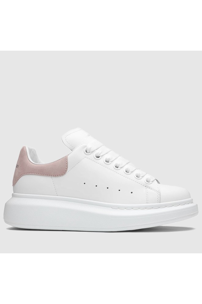 ALEXANDER MCQUEEN White women's sneakers with pink stretch