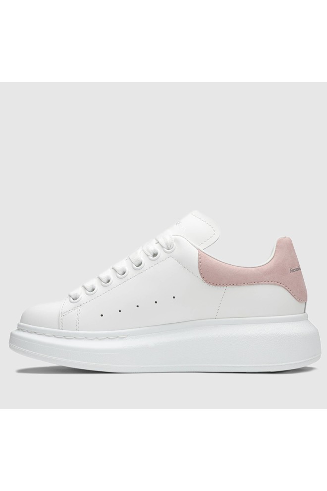 ALEXANDER MCQUEEN White women's sneakers with pink stretch