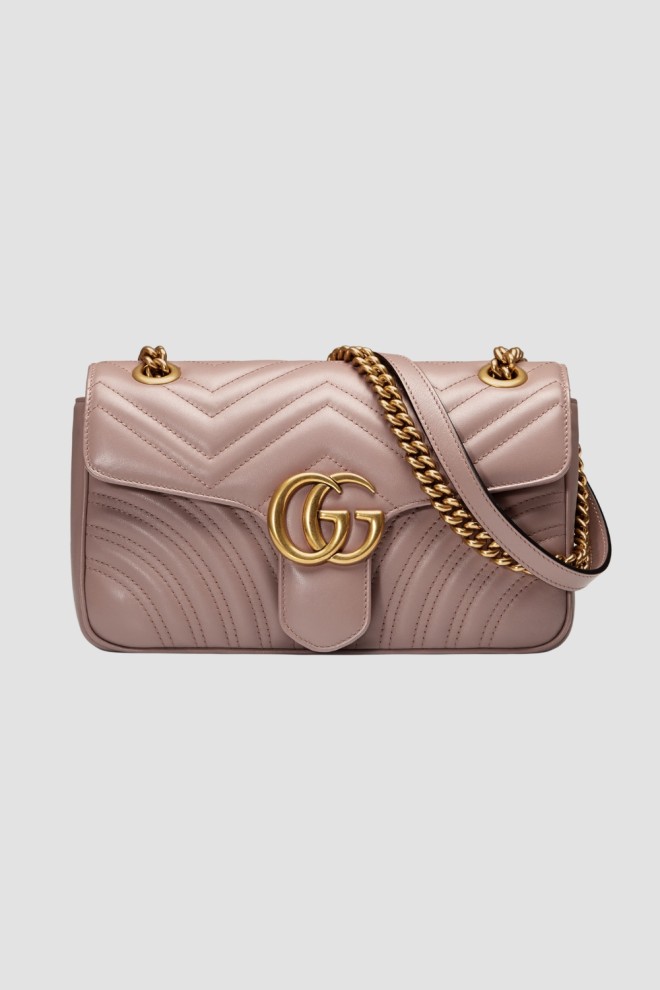 GUCCI Шкіряна бежева сумочка Marmont