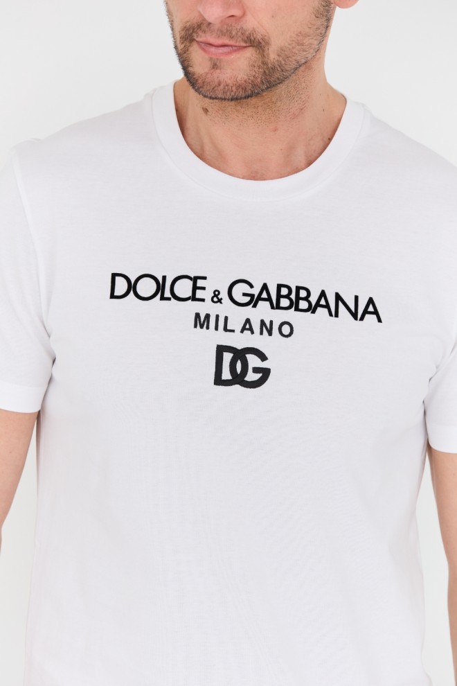 DOLCE & GABBANA Tricou alb pentru bărbați