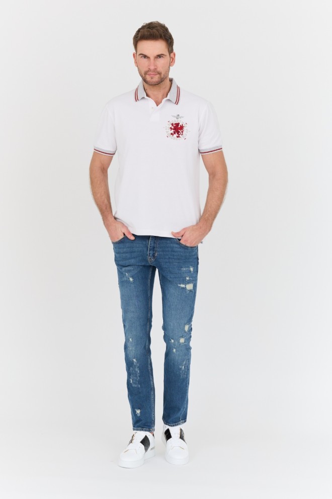 AERONAUTICA MILITARE White Polo Shirt M.C.