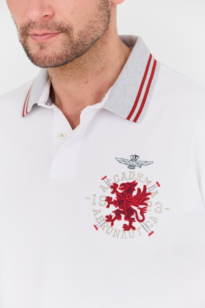 AERONAUTICA MILITARE White Polo Shirt M.C.