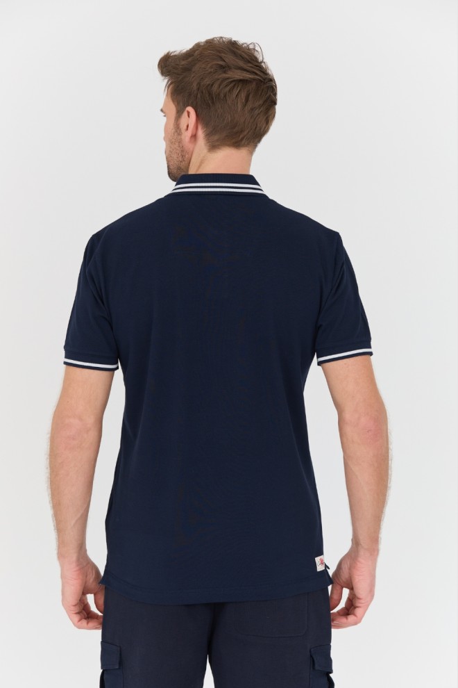 AERONAUTICA MILITARE Navy blue polo shirt M.C..