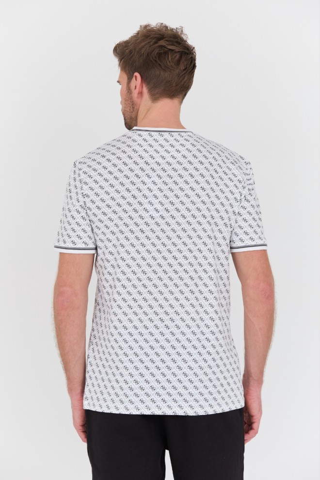 GUESS Tricou Marshall alb pentru bărbați