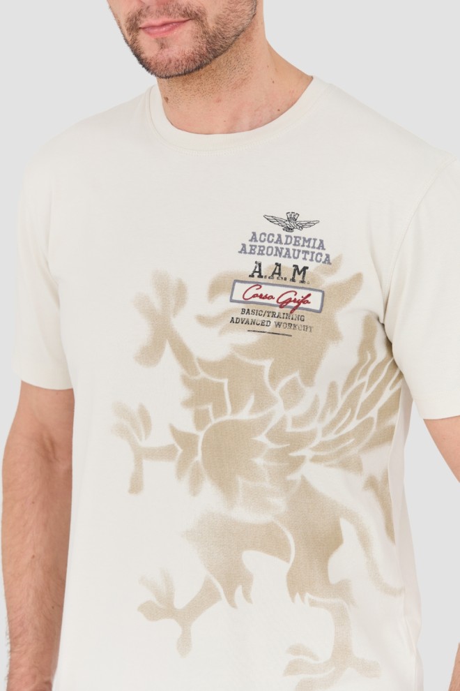 AERONAUTICA MILITARE Beige M.C. t-shirt.