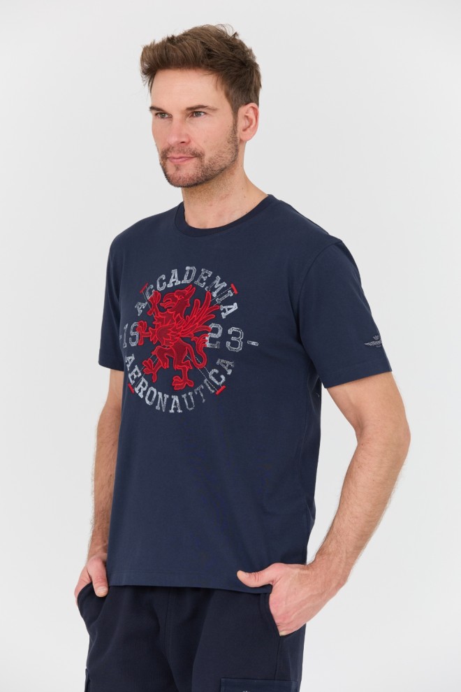 AERONAUTICA MILITARE Granatowy t-shirt M.C.