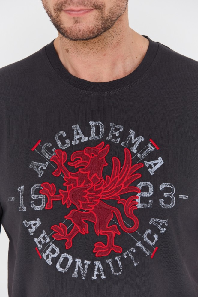 AERONAUTICA MILITARE Tricou bărbătesc M.C. din bumbac gri.