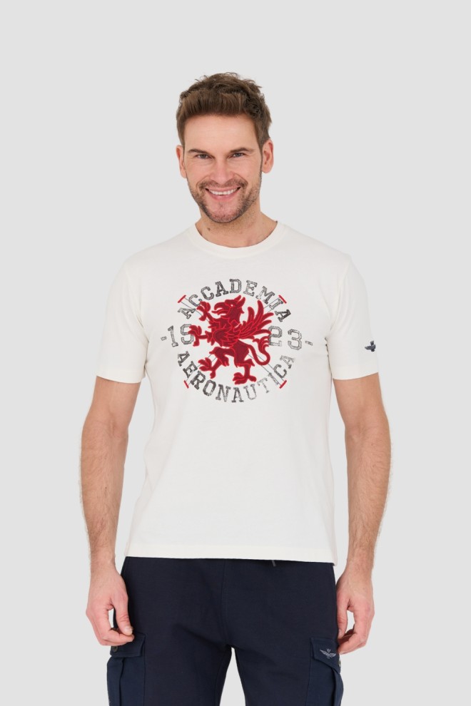 AERONAUTICA MILITARE Tricou bărbătesc M.C. din bumbac bej.