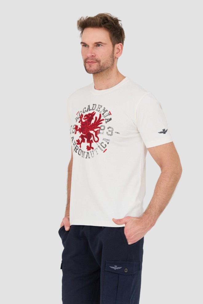 AERONAUTICA MILITARE Beżowy t-shirt M.C.