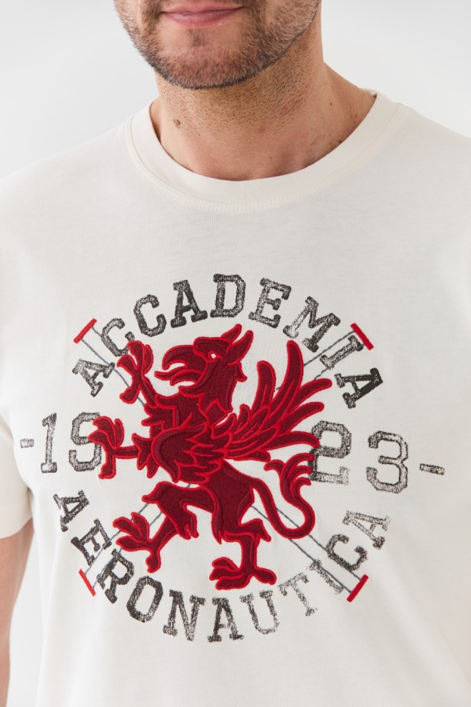 AERONAUTICA MILITARE Tricou bărbătesc M.C. din bumbac bej.