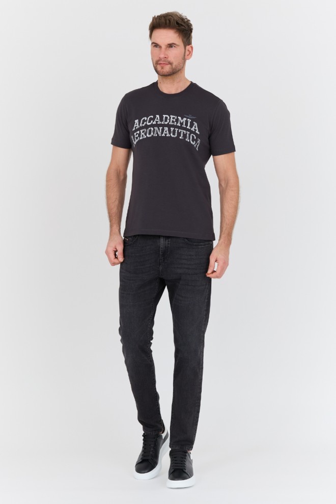 AERONAUTICA MILITARE Tricou bărbătesc M.C. din bumbac grafit.