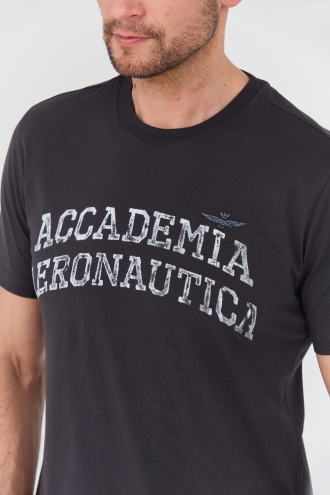 AERONAUTICA MILITARE Tricou bărbătesc M.C. din bumbac grafit.
