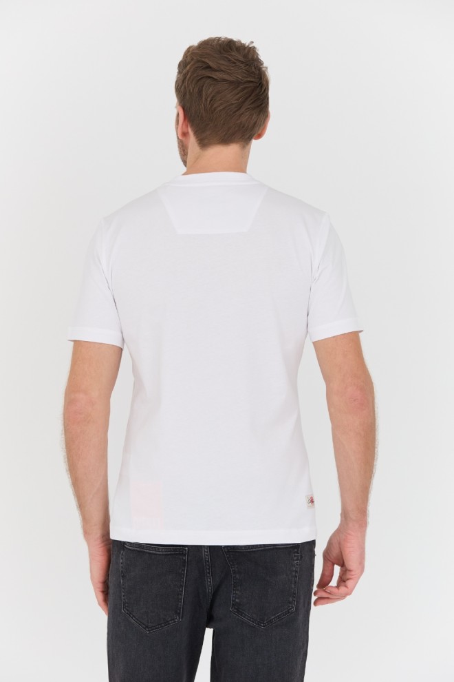 AERONAUTICA MILITARE Tricou bărbătesc M.C. din bumbac alb.