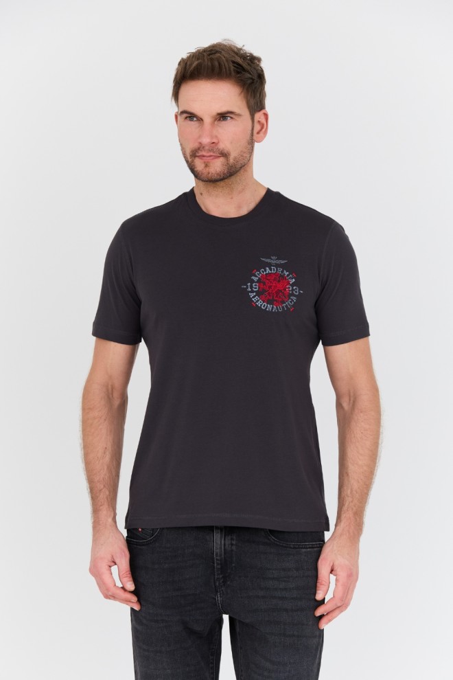 AERONAUTICA MILITARE Szary t-shirt M.C.