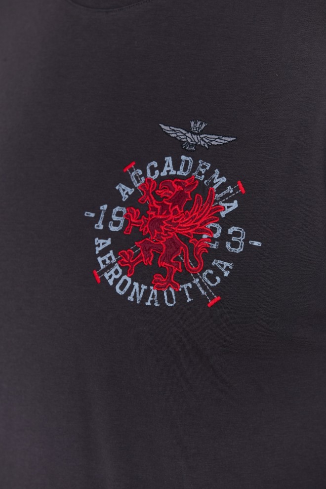 AERONAUTICA MILITARE Tricou bărbătesc M.C. din bumbac gri.