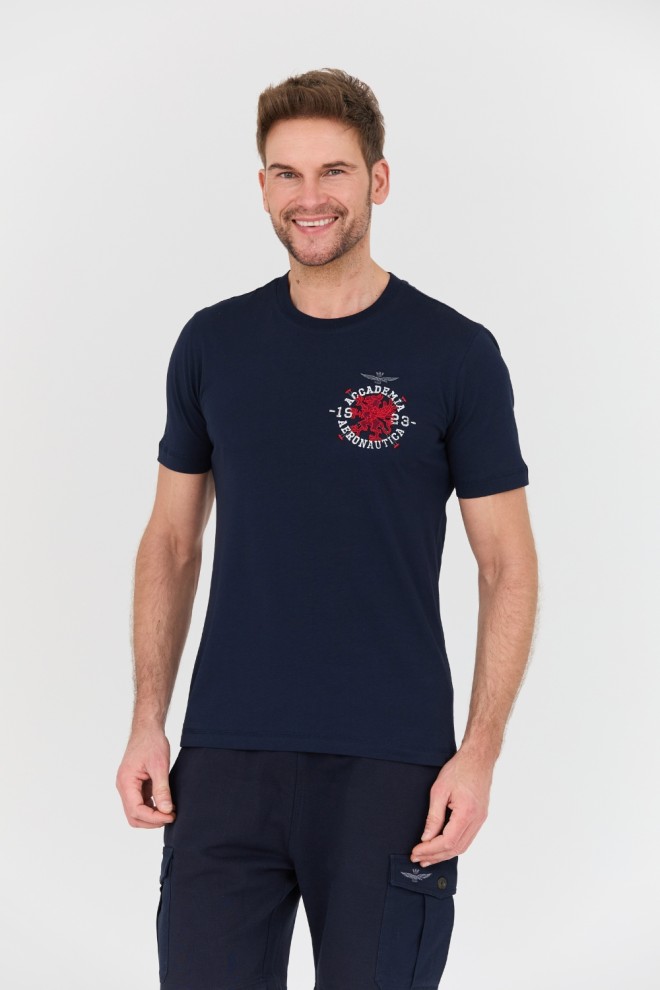 AERONAUTICA MILITARE Granatowy t-shirt M.C.