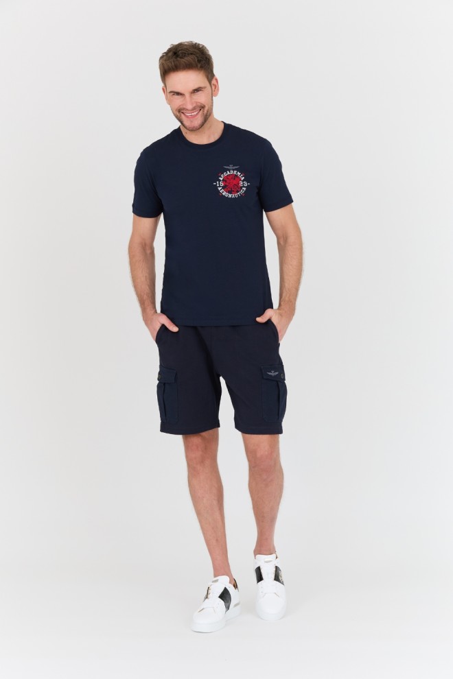 AERONAUTICA MILITARE Navy blue M.C. t-shirt.