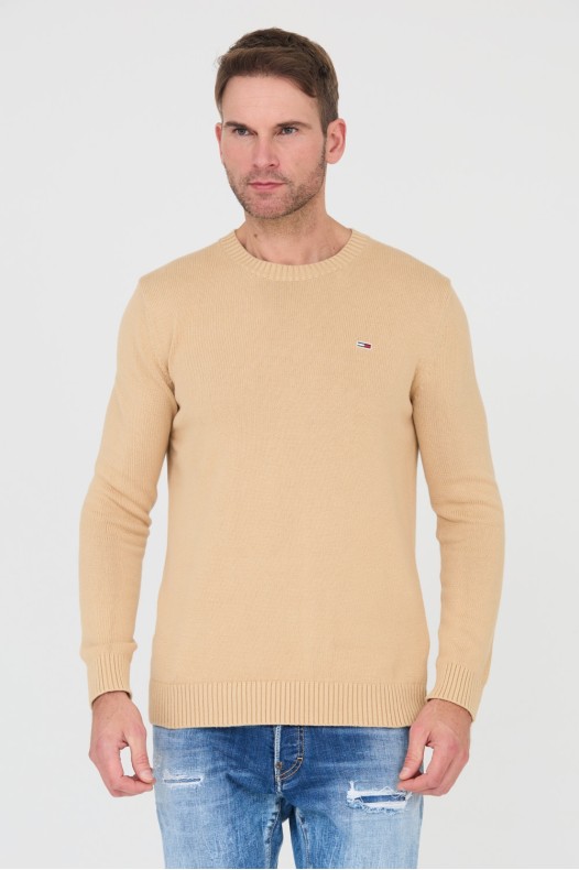 TOMMY JEANS Beżowy sweter