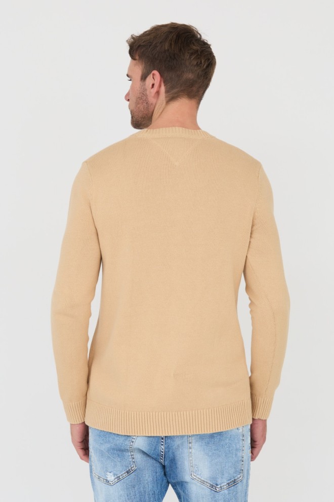 TOMMY JEANS Pulover bej pentru bărbați