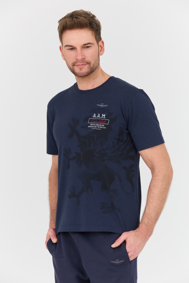 AERONAUTICA MILITARE Navy blue M.C. t-shirt.