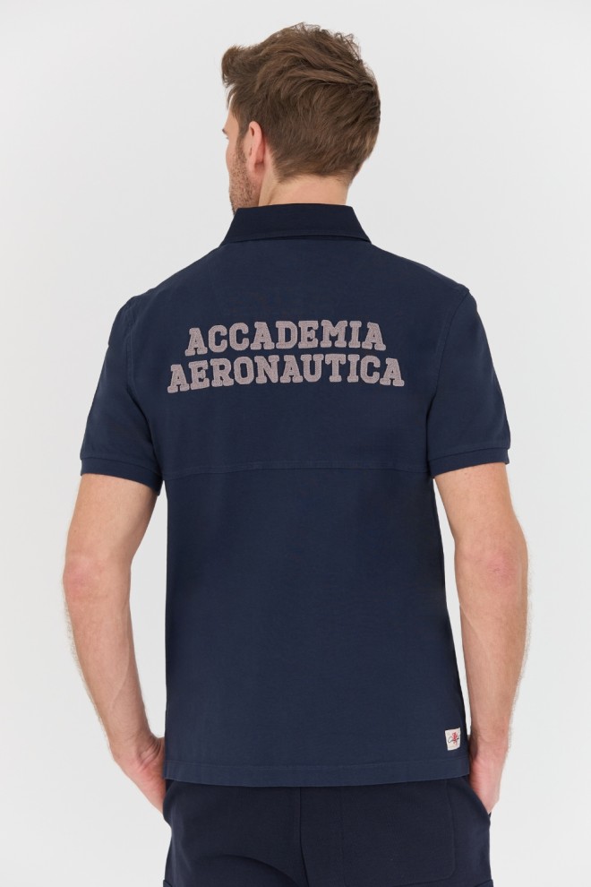 AERONAUTICA MILITARE Tricou polo M.C. albastru marin pentru bărbați.