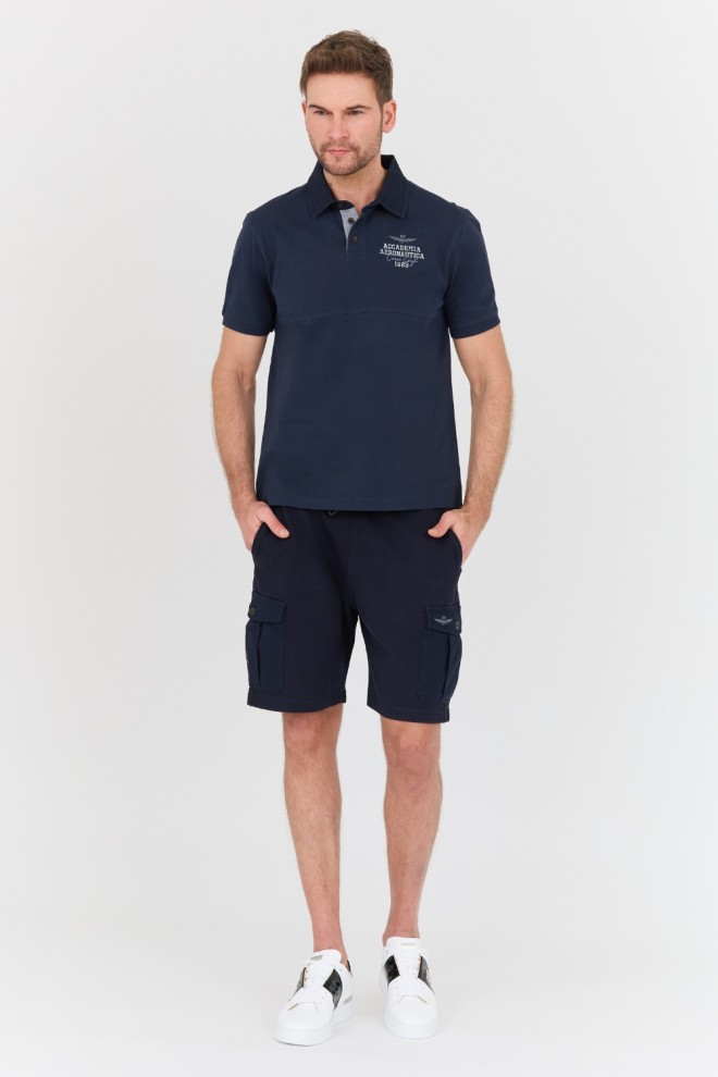 AERONAUTICA MILITARE Tricou polo M.C. albastru marin pentru bărbați.