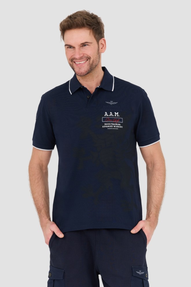 AERONAUTICA MILITARE Navy blue Polo M.C. crossbow.