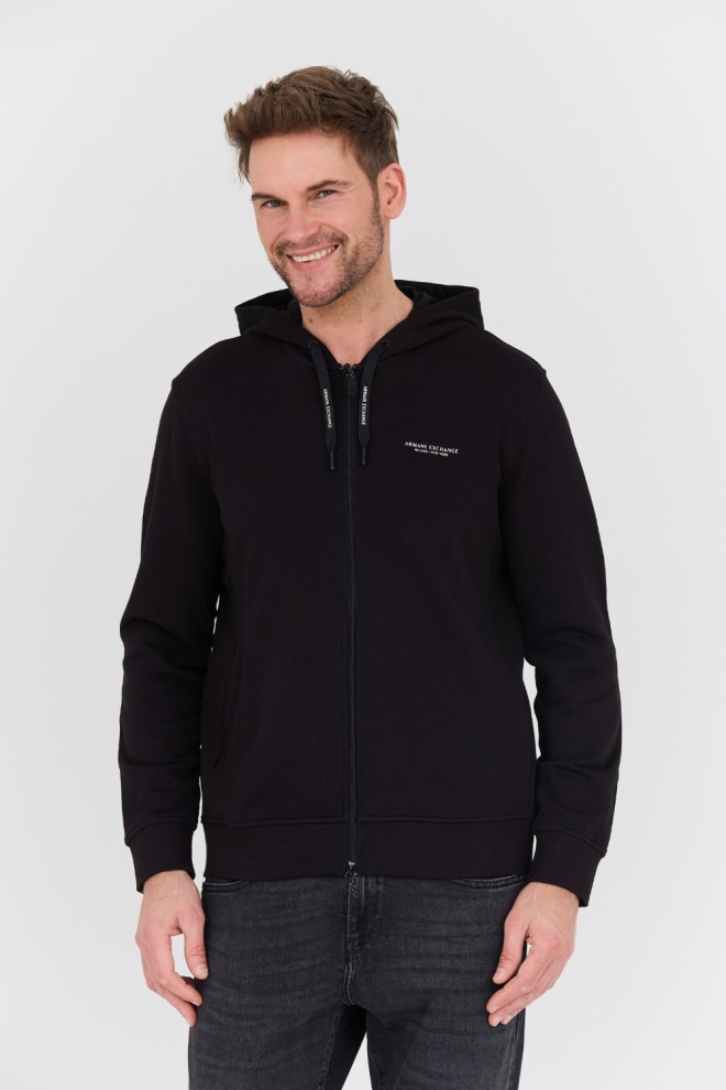 ARMANI EXCHANGE Black hooded sweatshirt