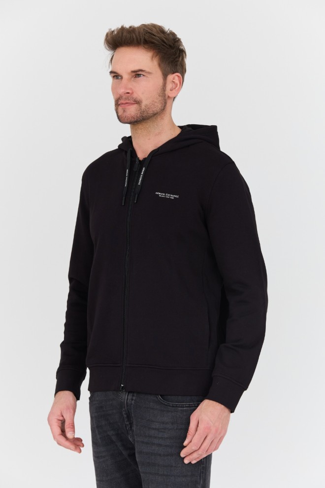 ARMANI EXCHANGE Black hooded sweatshirt