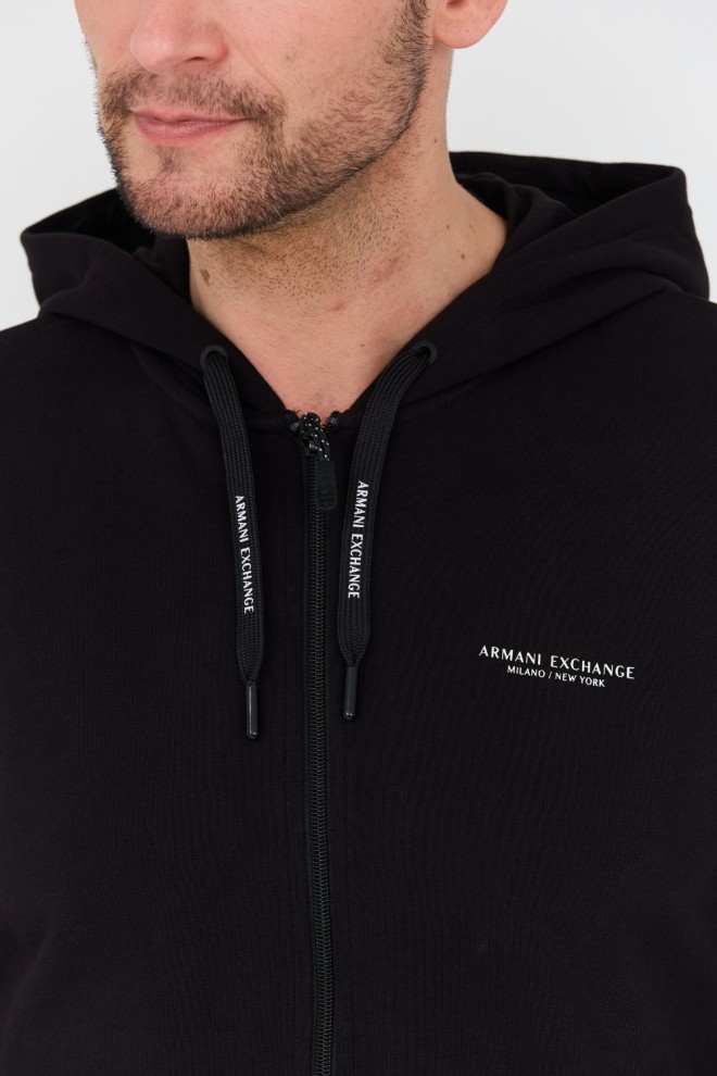 ARMANI EXCHANGE Black hooded sweatshirt