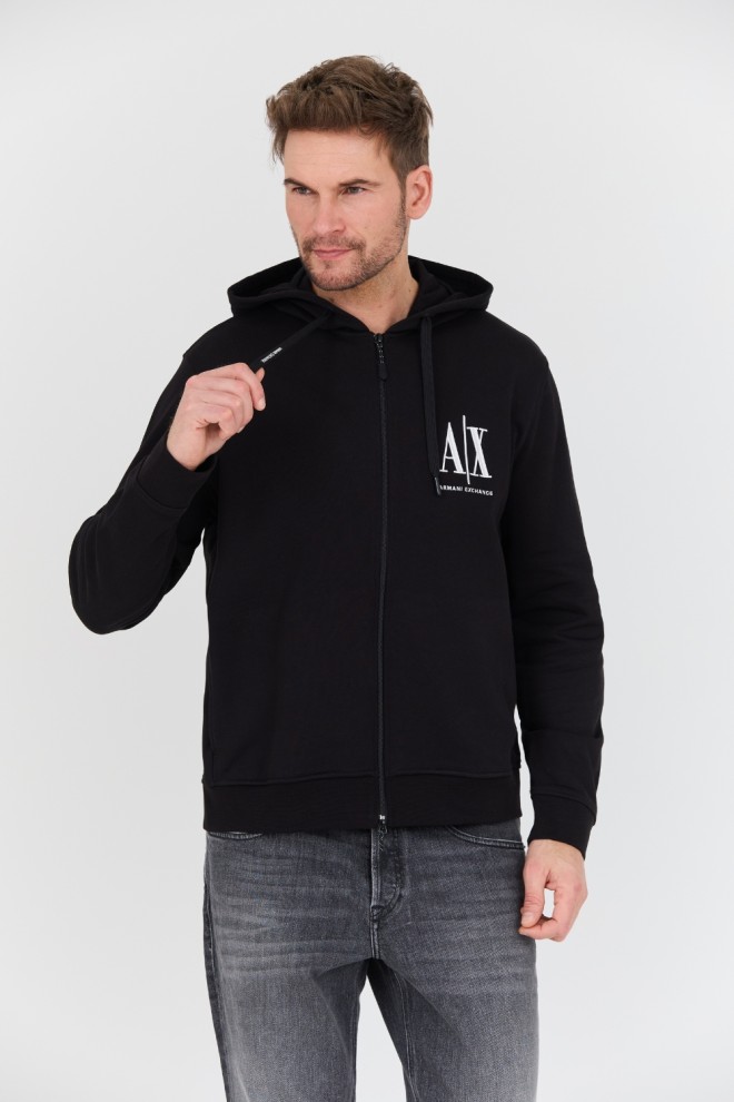 ARMANI EXCHANGE Black hooded sweatshirt