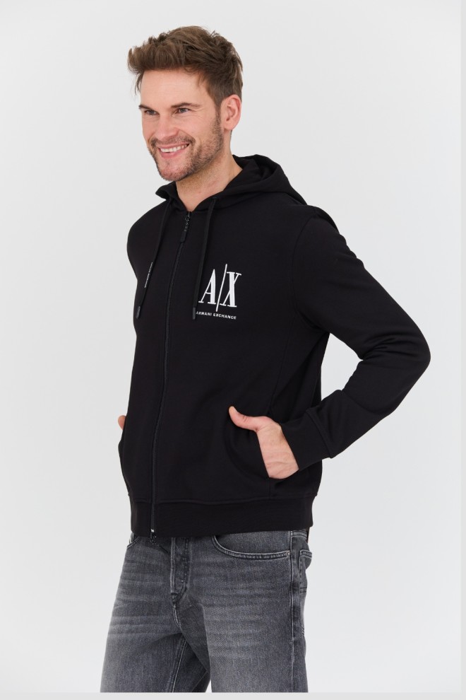 ARMANI EXCHANGE Black hooded sweatshirt