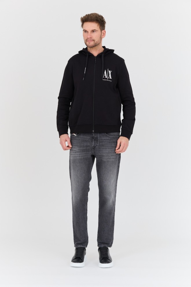 ARMANI EXCHANGE Black hooded sweatshirt