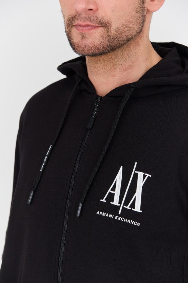 ARMANI EXCHANGE Black hooded sweatshirt