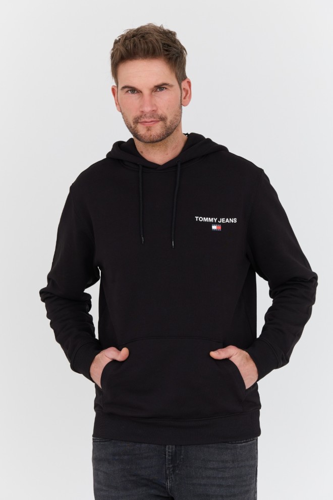 TOMMY JEANS Black hooded sweatshirt