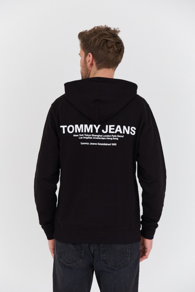 TOMMY JEANS Black hooded sweatshirt