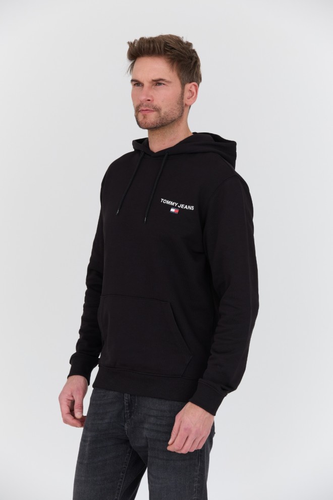 TOMMY JEANS Black hooded sweatshirt