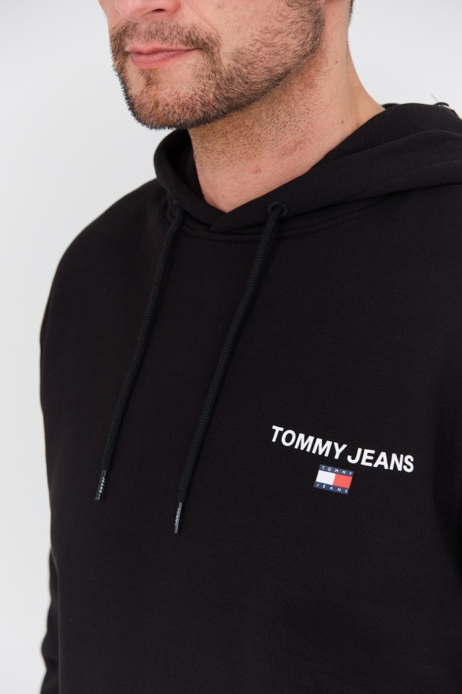 TOMMY JEANS Black hooded sweatshirt