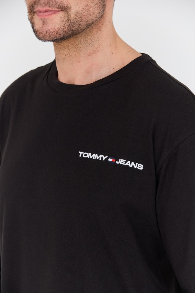 TOMMY JEANS Negru bărbați cu mânecă lungă