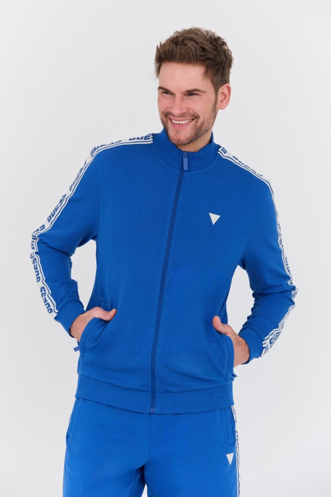Hanorac cu fermoar complet pentru bărbați GUESS Blue
