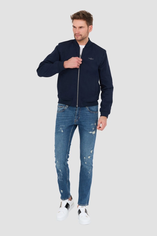 AERONAUTICA MILITARE Navy blue bomber