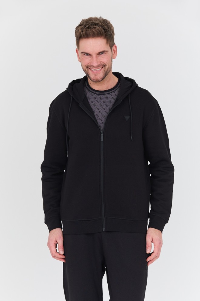 GUESS Black Aldwin Zip Sweatshirt