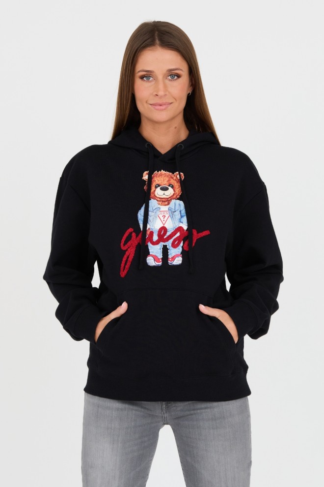 GUESS Czarny bluza Eco Max Guess Bear Hoodie