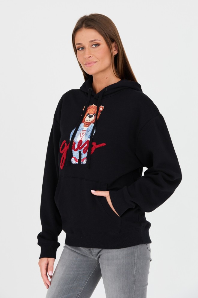 GUESS Czarny bluza Eco Max Guess Bear Hoodie