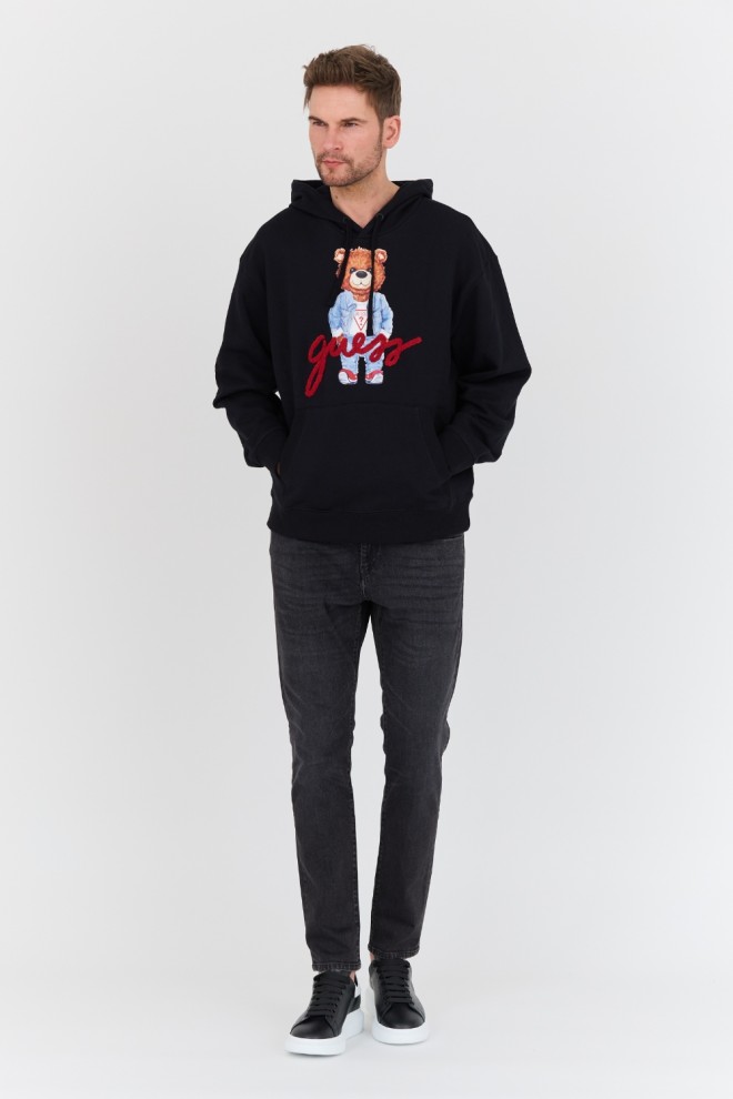 GUESS Czarny bluza Eco Max Guess Bear Hoodie