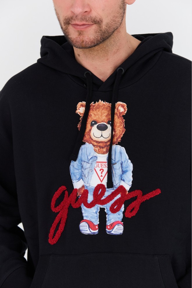 GUESS Czarny bluza Eco Max Guess Bear Hoodie