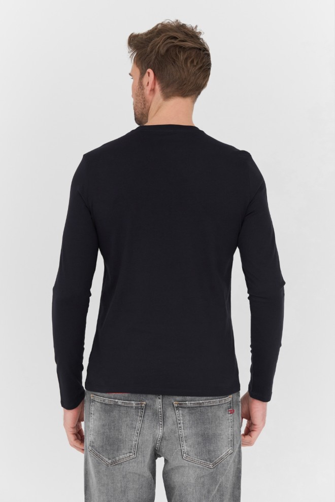 GUESS Negru bărbați Original Logo Longsleeve Tee