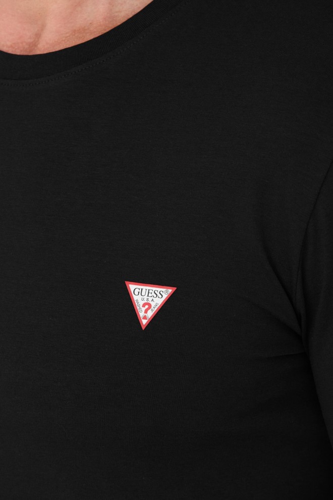 GUESS Negru bărbați Core Tee cu mânecă lungă