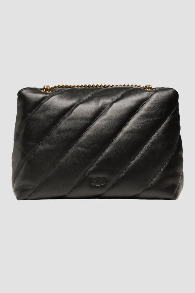 PINKO Geantă neagră matlasată Love Puff Big AW25